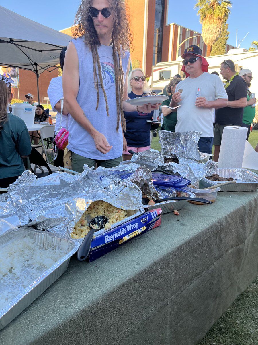 Hawaiian plate lunches at UA-UA tailgate